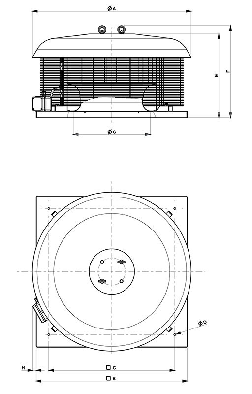 размеры вентиляторов серии Torrette RF-EU